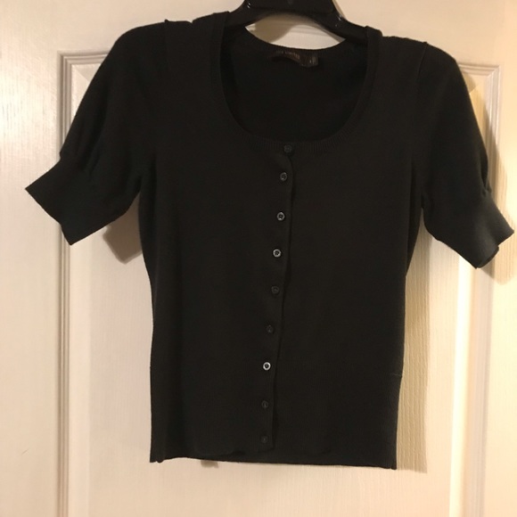 Sweaters - Black shirtsleeve button up sweater in size S.